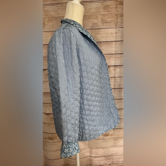 Napa Valley Jacket Womens blue Quilted Lightweight Open Front- Medium - Picture 3 of 4